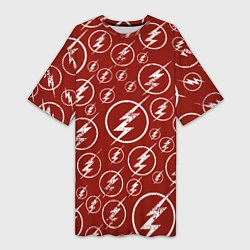 Футболка женская длинная The Flash Logo Pattern, цвет: 3D-принт