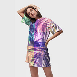 Футболка женская длинная Тропики, цвет: 3D-принт — фото 2