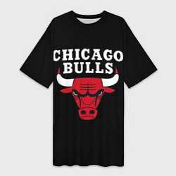 Футболка женская длинная CHICAGO BULLS, цвет: 3D-принт