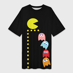 Футболка женская длинная Pac-man, цвет: 3D-принт