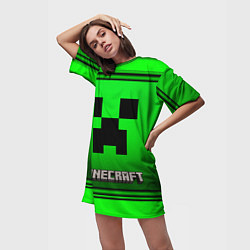 Футболка женская длинная Minecraft, цвет: 3D-принт — фото 2