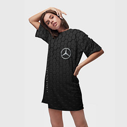 Футболка женская длинная MERCEDES-BENZ, цвет: 3D-принт — фото 2