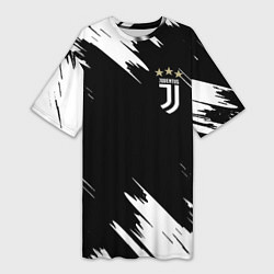 Футболка женская длинная JUVENTUS, цвет: 3D-принт