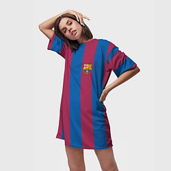 Футболка женская длинная FC Barcelona 2021, цвет: 3D-принт — фото 2