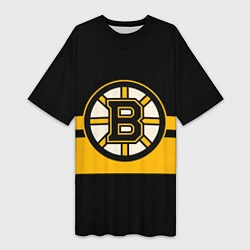 Футболка женская длинная BOSTON BRUINS NHL, цвет: 3D-принт