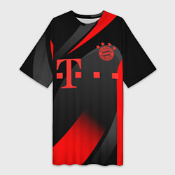 Футболка женская длинная FC Bayern Munchen, цвет: 3D-принт
