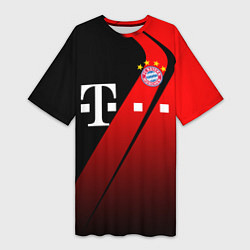 Футболка женская длинная FC Bayern Munchen Форма, цвет: 3D-принт