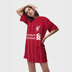 Футболка женская длинная Liverpool FC, цвет: 3D-принт — фото 2
