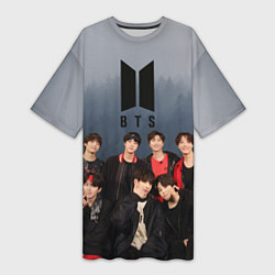 Футболка женская длинная BTS Forest, цвет: 3D-принт
