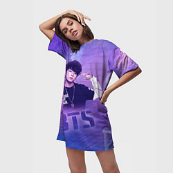 Футболка женская длинная BTS, цвет: 3D-принт — фото 2