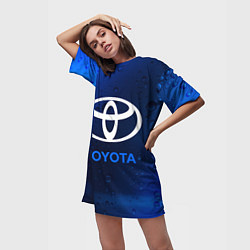Футболка женская длинная TOYOTA ТОЙОТА, цвет: 3D-принт — фото 2