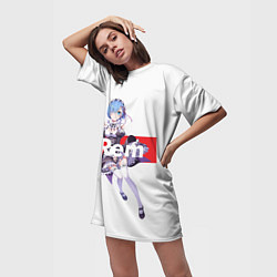 Футболка женская длинная Re:Zero, цвет: 3D-принт — фото 2