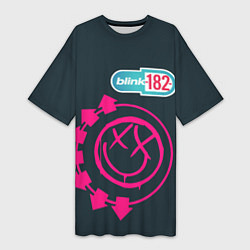 Футболка женская длинная Blink 182, цвет: 3D-принт