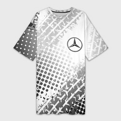 Футболка женская длинная Mercedes-Benz, цвет: 3D-принт