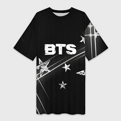 Футболка женская длинная BTS бойбенд Stars, цвет: 3D-принт