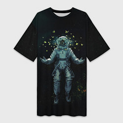 Женская длинная футболка Космонавт