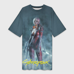 Женская длинная футболка Cyberpunk 2077