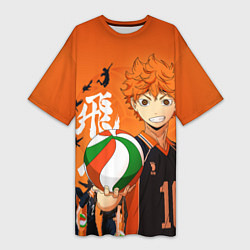 Футболка женская длинная ВОЛЕЙБОЛ!! HAIKYUU!!, цвет: 3D-принт