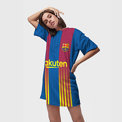 Футболка женская длинная FC Barcelona El Clasico La Liga 202122, цвет: 3D-принт — фото 2