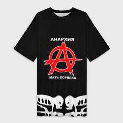 Футболка женская длинная ГРАЖДАНСКАЯ ОБОРОНА,, цвет: 3D-принт