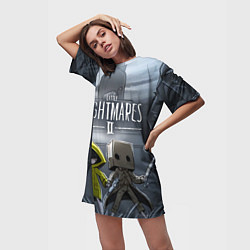 Футболка женская длинная LITTLE NIGHTMARES 2, цвет: 3D-принт — фото 2