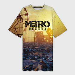Футболка женская длинная Metro Exodus, цвет: 3D-принт