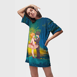 Футболка женская длинная Обещанный Неверленд, цвет: 3D-принт — фото 2