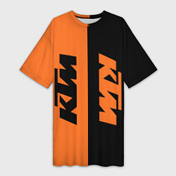 Футболка женская длинная KTM КТМ Z, цвет: 3D-принт