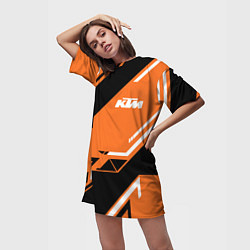 Футболка женская длинная KTM КТМ SPORT, цвет: 3D-принт — фото 2