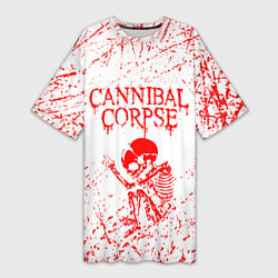 Женская длинная футболка Cannibal corpse
