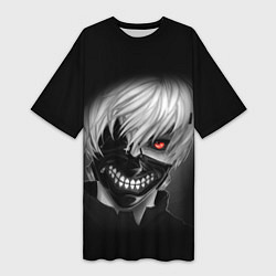 Футболка женская длинная TOKYO GHOUL ТОКИЙСКИЙ ГУЛЬ, цвет: 3D-принт