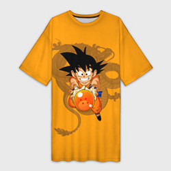 Футболка женская длинная Kid Goku, цвет: 3D-принт