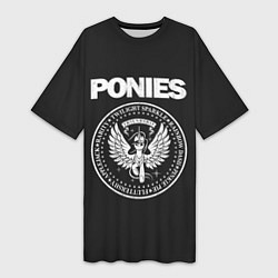 Футболка женская длинная Pony x Ramones, цвет: 3D-принт