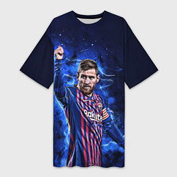 Женская длинная футболка Lionel Messi Barcelona 10
