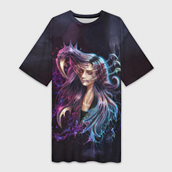 Футболка женская длинная Reiko, цвет: 3D-принт