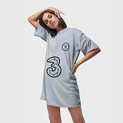 Футболка женская длинная FC Chelsea Goalkeeper Stadium 202122, цвет: 3D-принт — фото 2