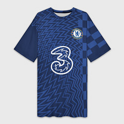 Футболка женская длинная FC Chelsea Home Vapor Match Shirt 202122, цвет: 3D-принт