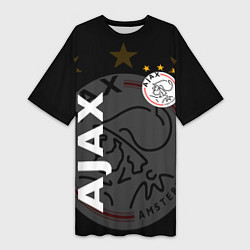 Футболка женская длинная FC AJAX AMSTERDAM ФК АЯКС, цвет: 3D-принт