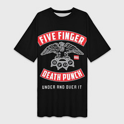 Футболка женская длинная Five Finger Death Punch 5FDP, цвет: 3D-принт