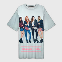 Футболка женская длинная Blackpink Squad, цвет: 3D-принт