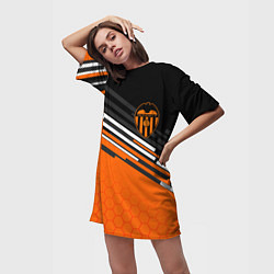 Футболка женская длинная ФК ВАЛЕНСИЯ SPORT СПОРТ, цвет: 3D-принт — фото 2