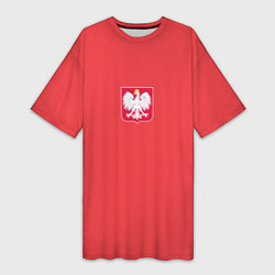 Женская длинная футболка Польша футбольная форма