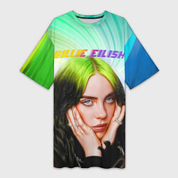 Футболка женская длинная BILLIE EILISH БИЛЛИ АЙЛИШ Z, цвет: 3D-принт