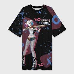 Футболка женская длинная Art Harley Quinn SS 2016, цвет: 3D-принт