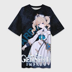 Футболка женская длинная Барбара Genshin Impact, цвет: 3D-принт