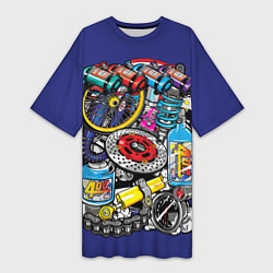 Футболка женская длинная Gas Garage, цвет: 3D-принт