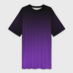 Футболка женская длинная Ночной градиент Фиолетовый, цвет: 3D-принт