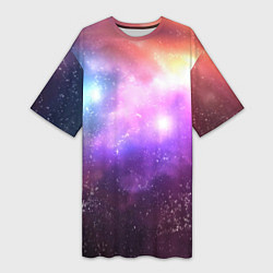 Женская длинная футболка Космос, сияние и звезды