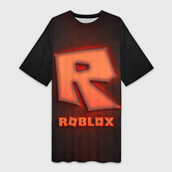 Футболка женская длинная ROBLOX NEON RED, цвет: 3D-принт