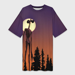 Футболка женская длинная Gradient Forest Siren Head, цвет: 3D-принт